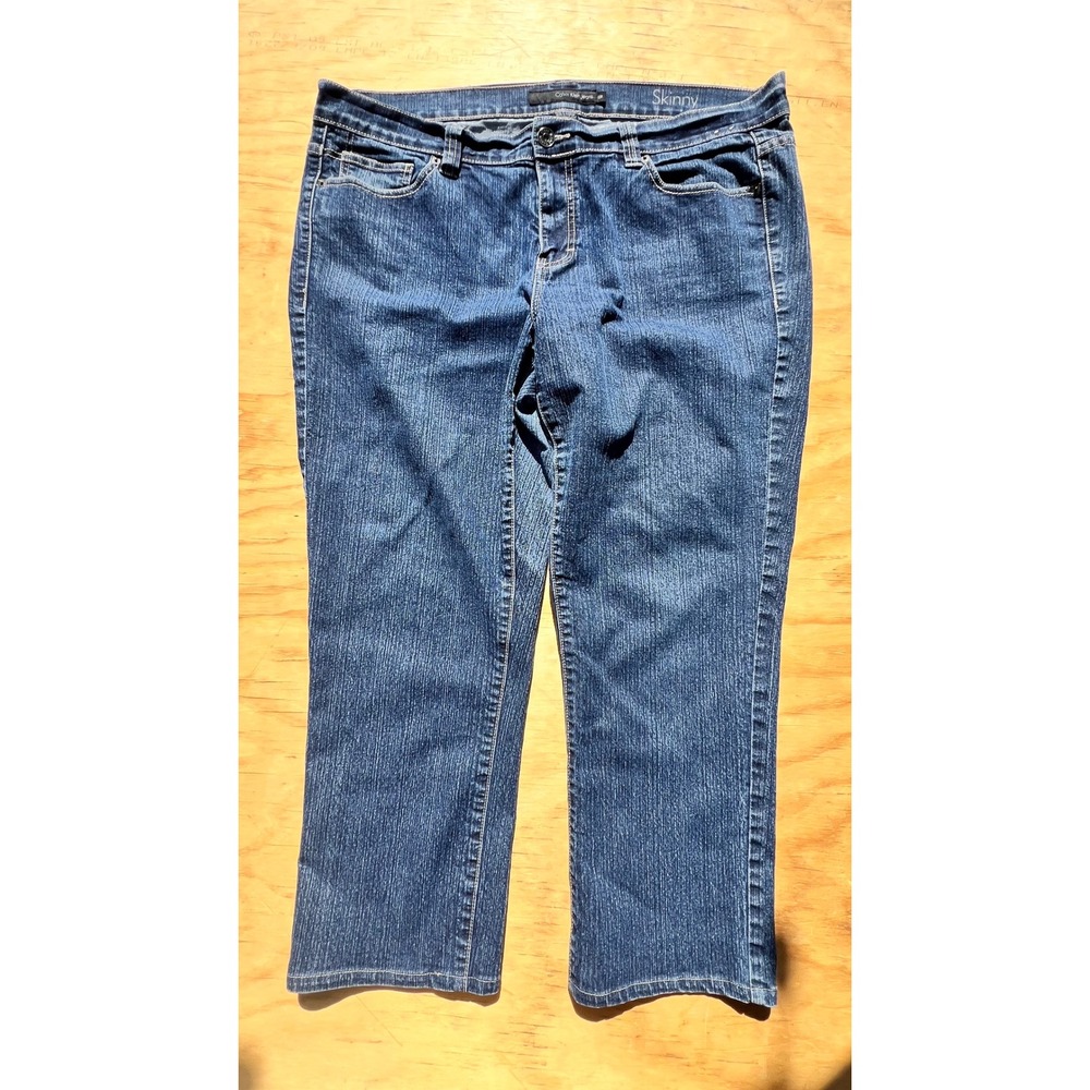 Calvin Klein Skinny Jeans Womens 20W Medium Wash Denim Omega Back Pocket Blue